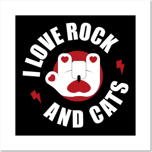 I Love Rock n' Roll and Cats Band Logo, Sticker Band Posters and Art